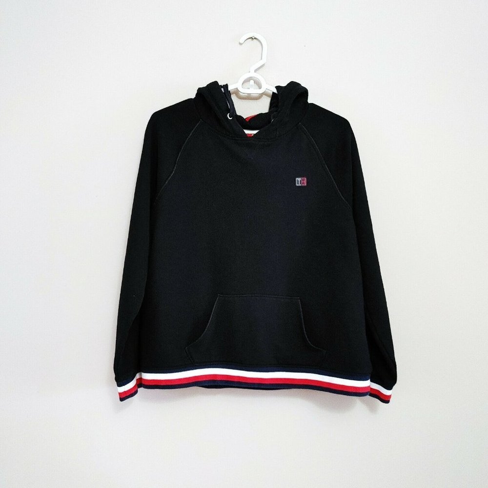Tommy Hilfiger Sport Women's Hoodie XL  Blue Long Sleeve Cotton Blend Sweatshirt